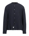 Blauer Man Shirt Navy Size M Linen In Blue