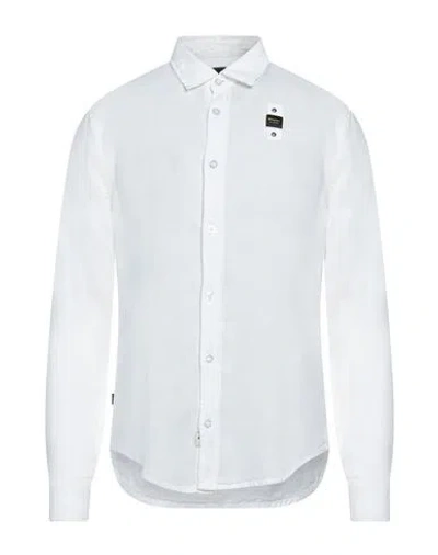 Blauer Man Shirt Off White Size S Linen