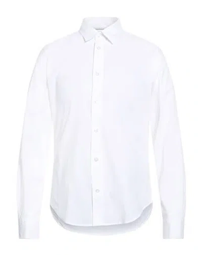 Blauer . Man Shirt White Size M Cotton, Elastane