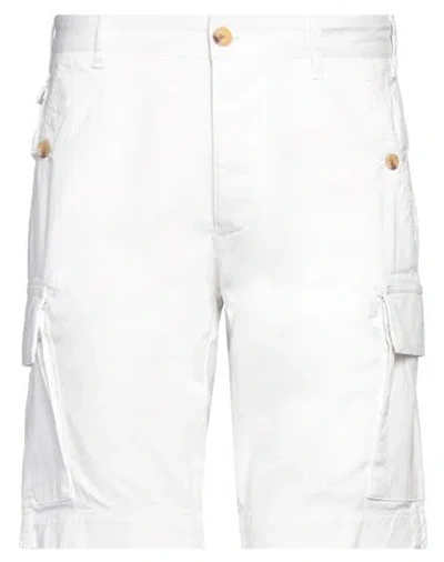 Blauer Man Shorts & Bermuda Shorts White Size 30 Cotton, Elastane