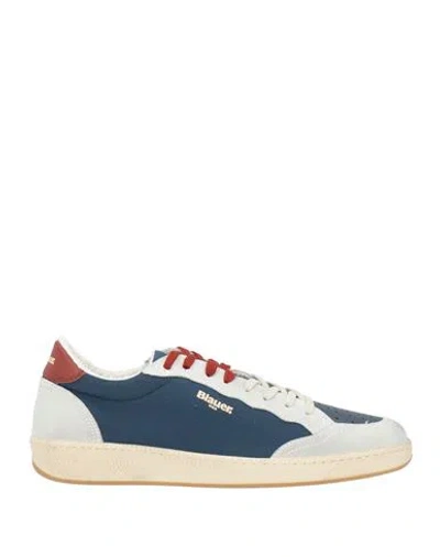 Blauer . Man Sneakers Navy Size 9 Leather, Textile Fibers In Blue