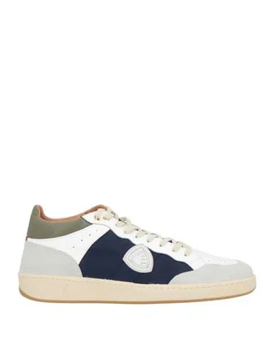 Blauer . Man Sneakers Navy Size 9 Leather, Textile Fibers In Multi