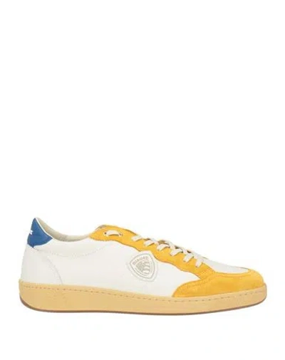 Blauer . Man Sneakers Off White Size 9 Leather, Textile Fibers