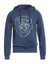 Blauer . Man Sweatshirt Navy Size Xl Cotton In Blue