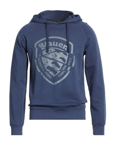 Blauer . Man Sweatshirt Navy Size Xl Cotton In Blue