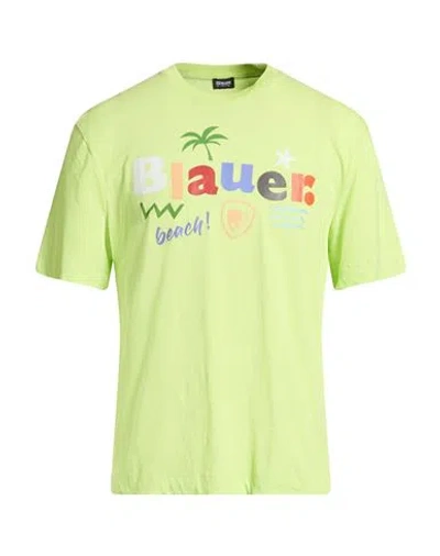 Blauer . Man T-shirt Lime Green Size Xxl Cotton
