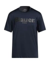Blauer . Man T-shirt Midnight Blue Size Xxl Polyester, Elastane