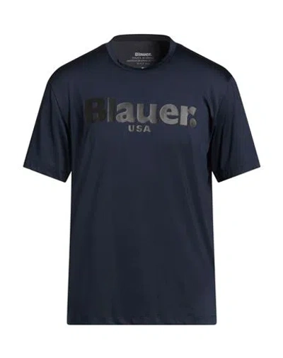 Blauer . Man T-shirt Midnight Blue Size Xxl Polyester, Elastane