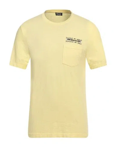 Blauer Man T-shirt Pastel Yellow Size S Cotton