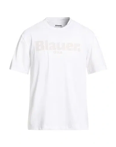Blauer . Man T-shirt White Size Xl Polyester, Elastane