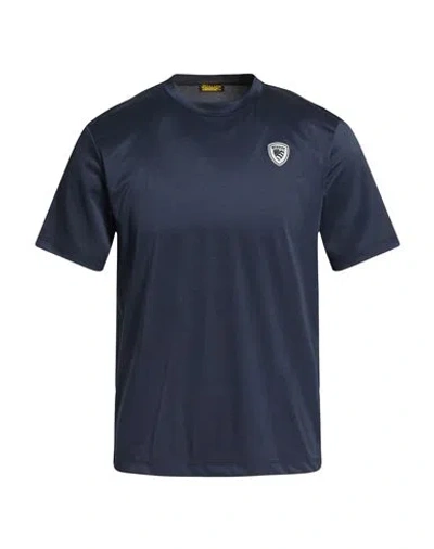 Blauer . Man T-shirt Midnight Blue Size M Polyester, Elastane