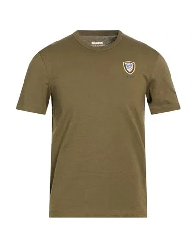 Blauer . Man T-shirt Military Green Size S Cotton