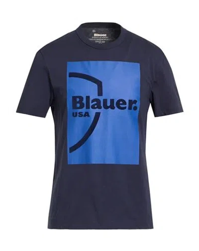 Blauer . Man T-shirt Navy Size Xxl Cotton In Blue