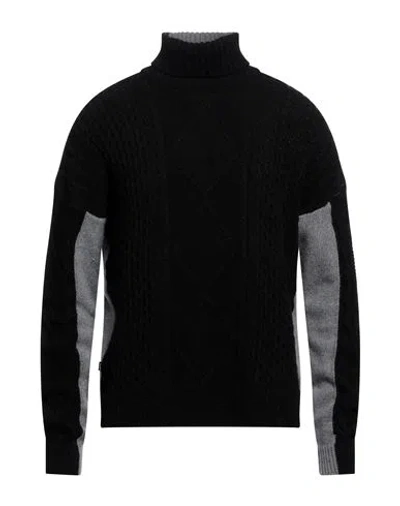 Blauer . Man Turtleneck Black Size Xl Wool, Polyamide