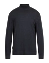 Blauer . Man Turtleneck Midnight Blue Size 3xl Wool In Black