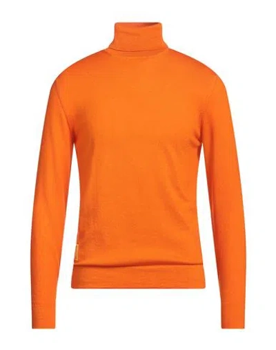 Blauer . Man Turtleneck Orange Size L Wool