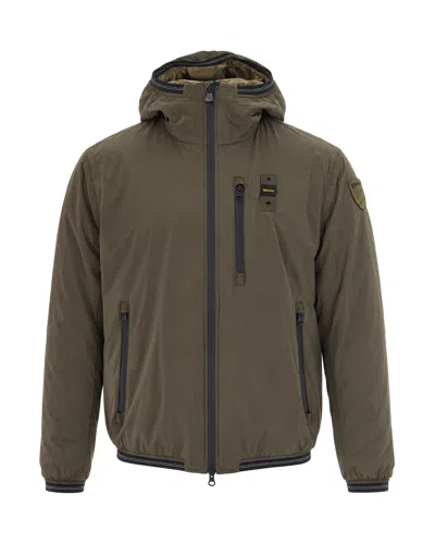 Blauer Men's Hooded Zip Jacket In Green