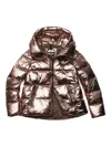 Blauer Metallic-effect Hooded Puffer Jacket In Metallic