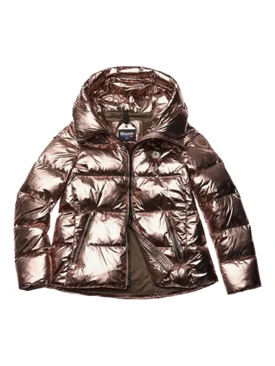 Blauer Metallic-effect Hooded Puffer Jacket