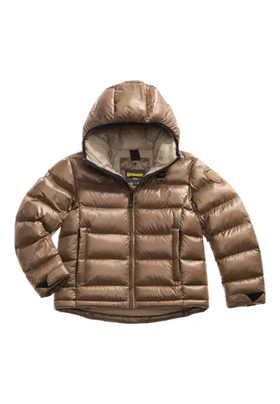 Blauer Kids' Micro Rip Ansel Junior Baby Jacket  In Brown