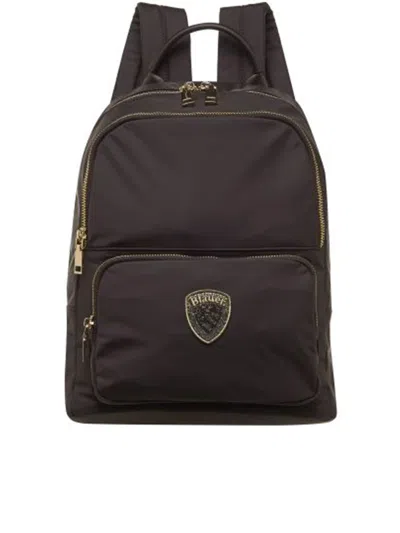 Blauer Nylon Backpack In Brown