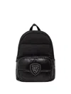 Blauer Padded Logo-patch Backpack In Black