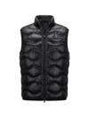 Blauer Quilted-wave Gilet In Black