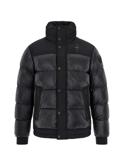 Blauer Perkis Quilted Panelled Jacket In Black