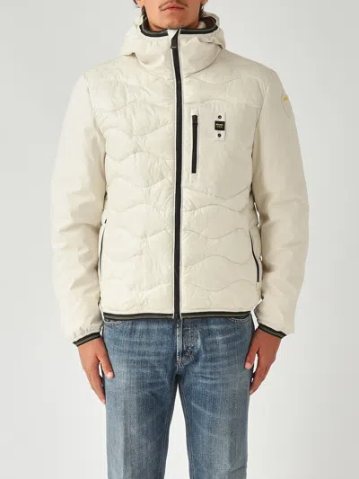Blauer Piumino Albert Con Cappuccio In Ecopiuma Jacket In White