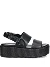 Blauer Platform Elastic-strap Sandals In Black