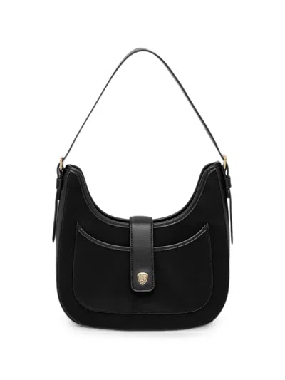Blauer Pocket Shoulder Bag In Black