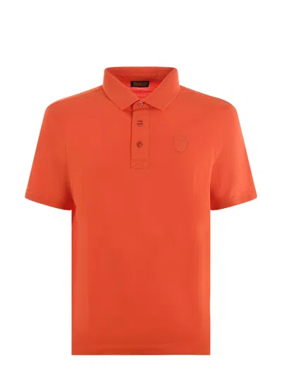 Blauer Polo Shirt In Arancio