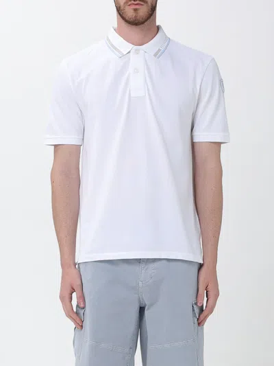 Blauer Polo Shirt Men In White