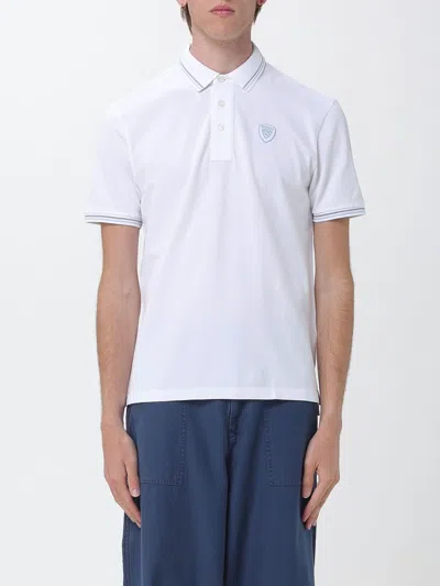 Blauer Polo Shirt Men In White