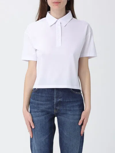 Blauer Polo Shirt Woman  In White