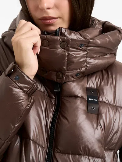 Blauer Puffer Hooded Jacket In Brown