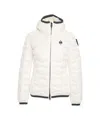 Blauer Puffer Jacket With Distinctive Wavy Quilting And Hood In White