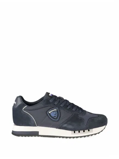 Blauer Queens Logo-patch Sneakers In Blue