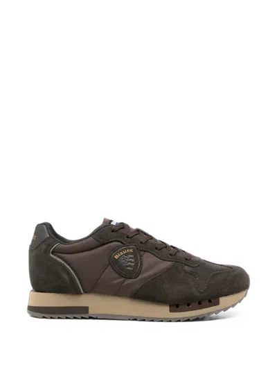 Blauer Queens Panelled Sneakers In Green