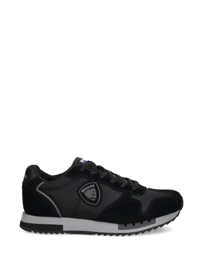 Blauer Queens05 Panelled Lace-up Sneakers In Black