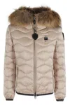 Blauer Quilted Beige Aldie Jacket With Plush Fur Trim In Neutral