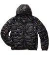 Blauer Horizontal Wave-quilted Down Jacket With Functional Details In Black