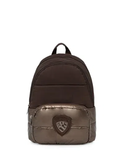 Blauer Quilted Crystal-embellished Backpack In Brown