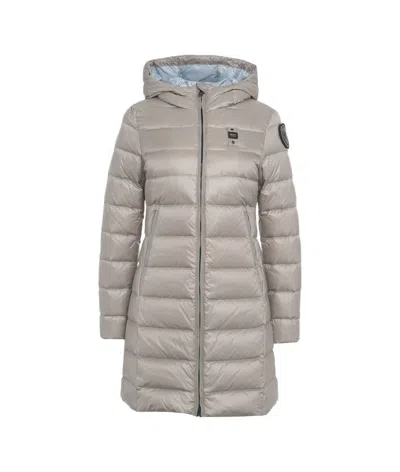 Blauer Quilted Down Coat In Silver