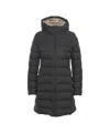 Blauer Quilted Down Coat With Integrated Hood And Two-way Zipper In Black