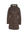 Blauer Quilted Down Coat With Integrated Hood And Two-way Zipper In Brown