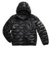 Blauer Horizontal Wave-quilted Down Jacket With Functional Details In Black