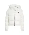 Blauer Quilted Down Jacket With Integrated Hood And Logo Detail In White