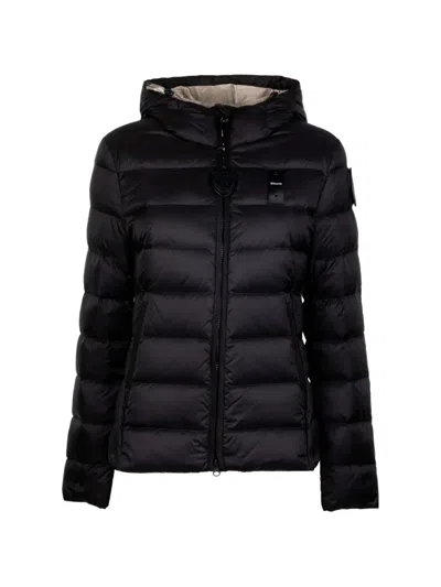 Blauer Quilted Hooded Jacket In Black