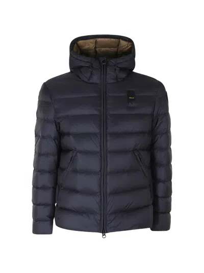 Blauer Quilted Hooded Jacket In Blue